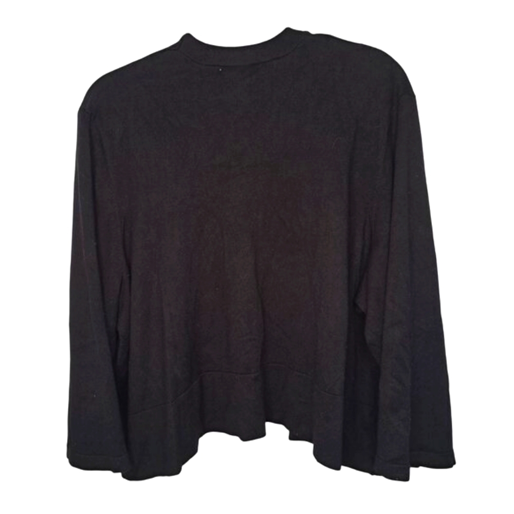 Lane Bryant Black Open Front Cropped Cardigan Shrug Plus Size 22/24 - Picture 2 of 6